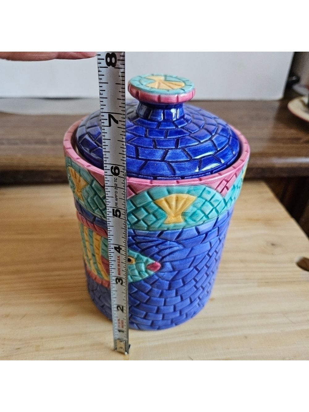 Vintage 90s Clay Art Mosaics 3-piece Ceramic Canister Set - Picture 14 of 16